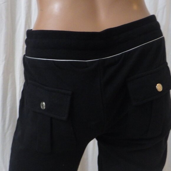 NWT BCBG sz SMALL MED LG XL 95% cotton TEAL BLK COLORBLOCK STUDDED 2PC TRACKSUIT - Picture 10 of 14